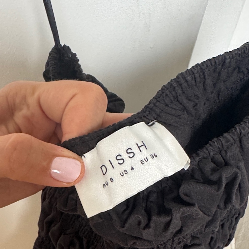 DISSH Black Ruched Top - Picture 2 of 3